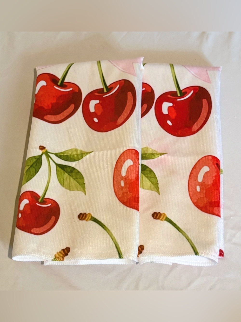 Cherry Print Kitchen Decorative Towels - nwot